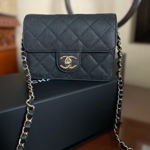 SOLD CHANEL Caviar Mini Like a Wallet in Black